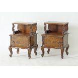 A Cypriot pair of ornate bed side cabinets