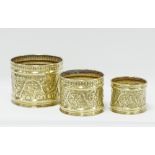 Middle Eastern Arabic graduating brass planters / containers