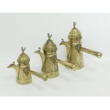 Middle Eastern / Syrian tinned brass coffee pots