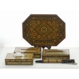 Syrian Katamkari Micro mosaic inlaid wood objects