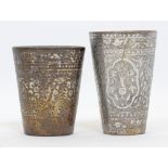 Middle Eastern / Persian tinned copper cups / glasses