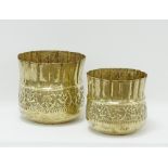 Middle Eastern Arabic graduating brass planters / containers