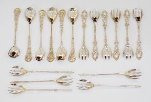 Cypriot silver sweetmeat forks and spoons