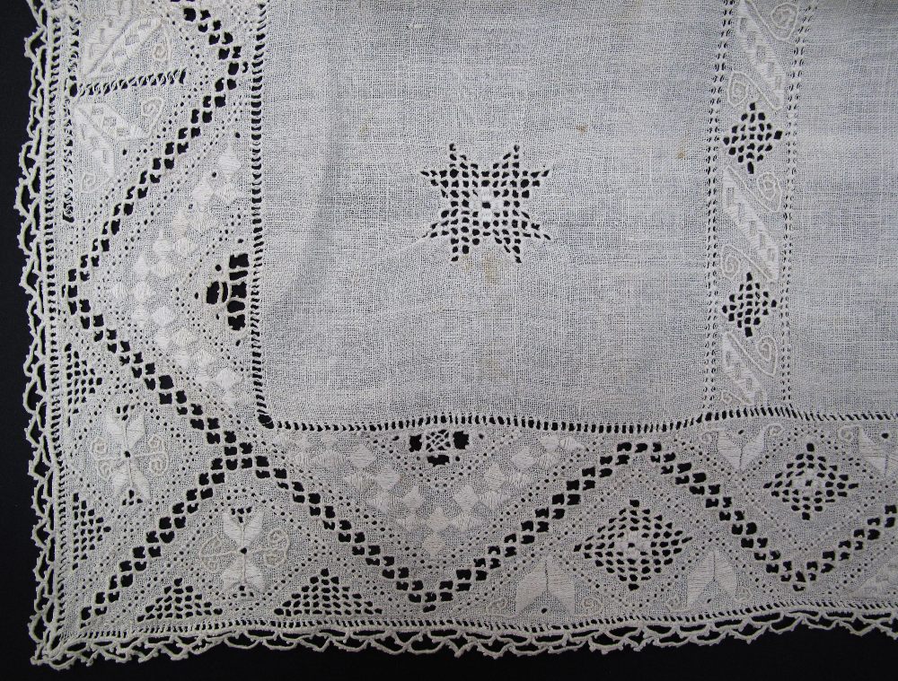 An old Cypriot Lefkaritiko hand embroidered tablecloth - Image 6 of 6