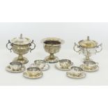 Middle Eastern white metal trophy cups
