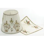 A vintage organza hand embroidered lamp shade