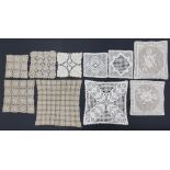 A collection of Cypriot square hand crocheted table mats