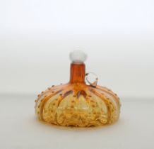 Syrian or Hebron, amber hand blown glass