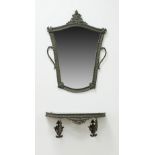 A cast iron wall console