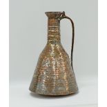 Middle Eastern / Persian tinned copper ewer / pitcher with handle