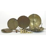 Middle Eastern bronze hanging dish scales