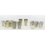 Middle Eastern white metal tumblers