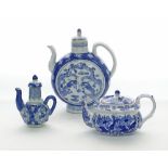 Chinese blue and white porcelain tea pots