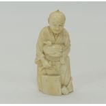 Japanese carved ivory okimono