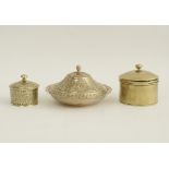 Middle Eastern tinned brass lidded food dish
