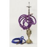 Indian Koyilandy or Malabar coconut, wood, bronze and inlaid brass Hookah