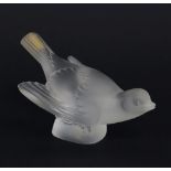 A French Lalique frosted crystal sparrow
