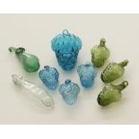 A collection of Syrian or Hebron, glass ornaments