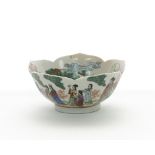 Chinese porcelain five petal lotus bowl