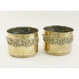 Egyptian brass cylindrical planters