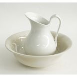 Villeroy & Boch white ceramic wash basin and pitcher
