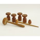 Collection of turned wood bobbins