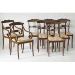 Regency style carved mahogany dining chairs