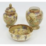 Japanese Satsuma porcelain ornaments