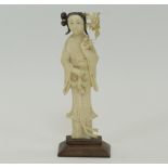Chinese carved ivory figure of a lady