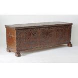 Cypriot carved and stained cedar dowry chest