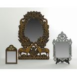 Syrian mirror with a mother of pearl inlaid wooden frame