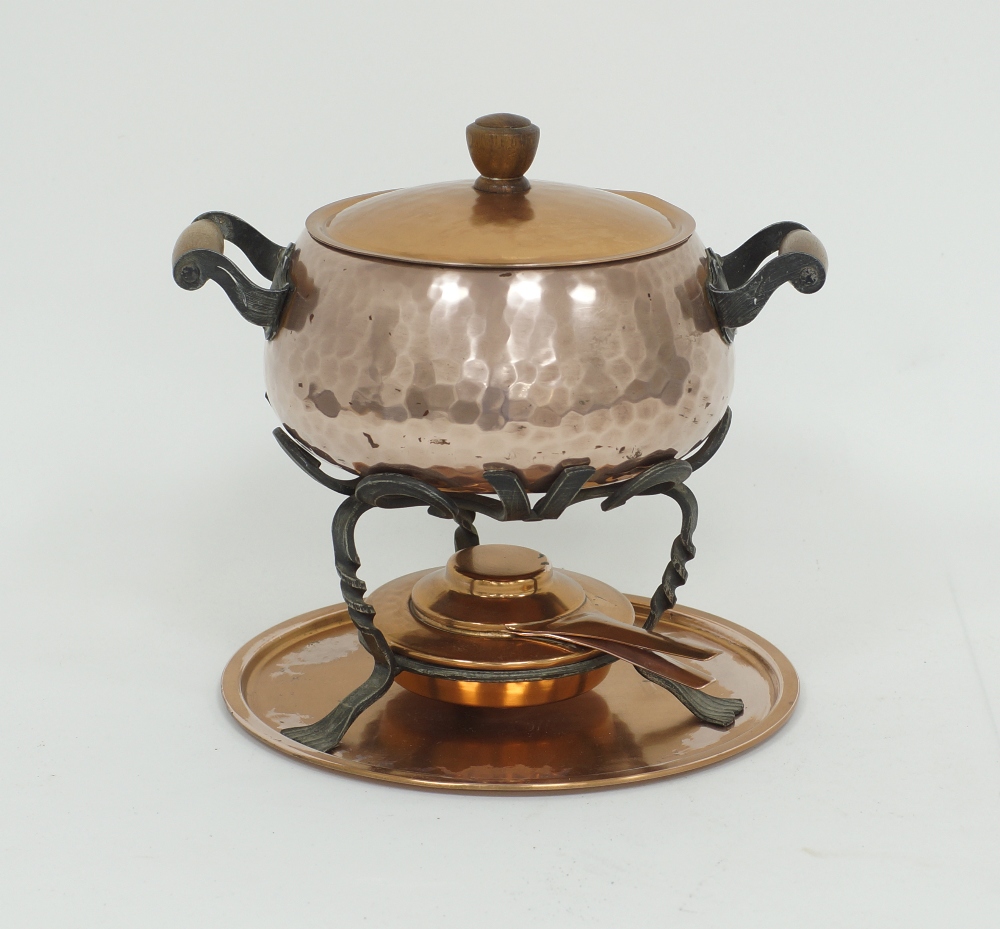 Swiss Tinned Copper Fondue Pot