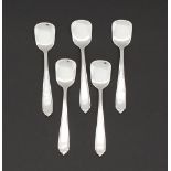 A Cypriot set of five silver ice cream spoons