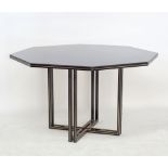 An octagonal dining table