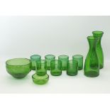 A collection of Syrian or Hebron bowls, glasses and decanters