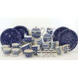 A mixed lot of English and Japanese blue and white tea and coffee service