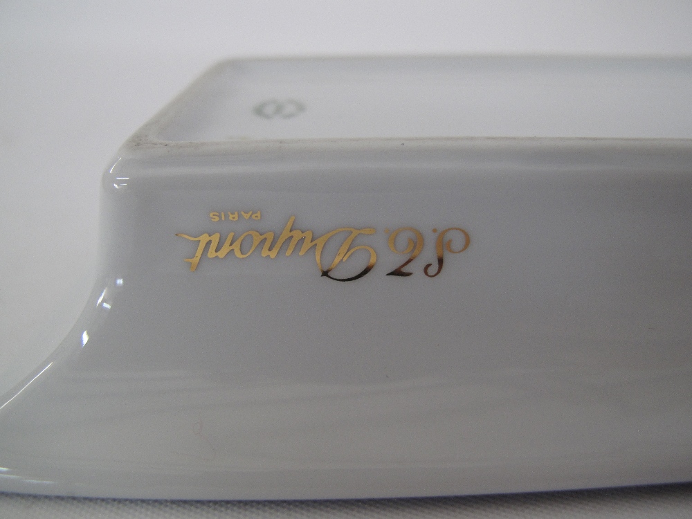A Dupont limited edition blue, white and gold porcelain cigar ashtray by Limoges - Image 7 of 7