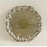 An English silver plated round salver