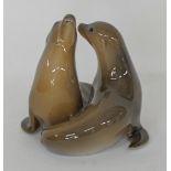 A Royal Copenhagen porcelain figurine of seals