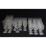 A collection of vintage Rosenthal etched crystal stemmed wine glasses