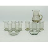 A set of ten Syrian or Hebron footed tea glasses