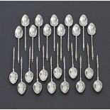 A set of twenty three Cypriot silver coffee spoons
