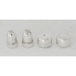 Two pairs of silver salt & pepper shakers