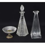 A Tiffany & Co "Frank Lloyd Wright" pyramid shaped cut crystal decanter