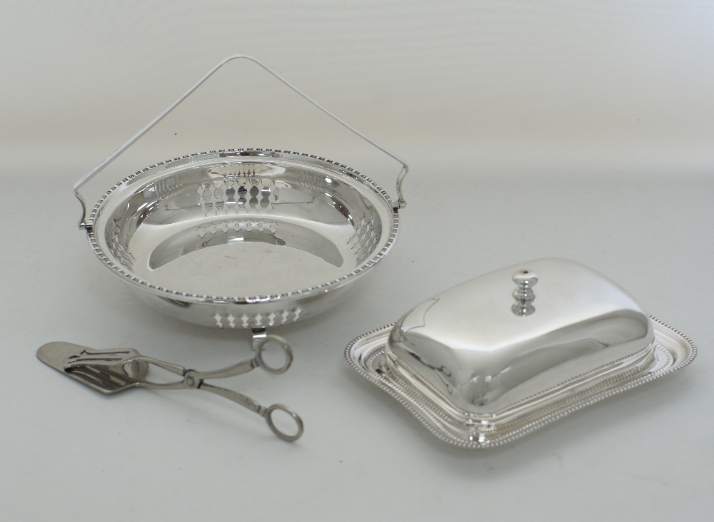 A silver plated Art Deco shallow muffin basket