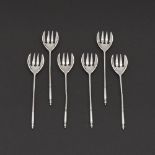 A Cypriot set of six silver sweetmeat forks