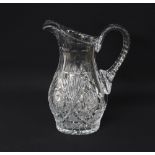 A Bohemian cut crystal pitcher