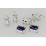 A British Mappin & Webb sterling silver condiment set