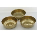 Three Middle Easter brass bowls