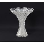 A Bohemian cut crystal vase